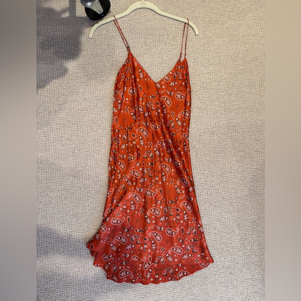 DANNIJO Red Paisley Slip Mini Dress